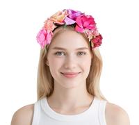 HINTRMENT Diadema para Mujer Rosas de Poliéster Ligera y Cómoda, Tocado Adorable para Fiestas y Sesiones de Fotos Amigos
