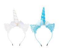 HINTRMENT Diademas de Unicornio para 2 Piezas de Tela Diseño Adorable para Fiestas Infantiles y Actuaciones Escénicas Decorativas y Cómodas