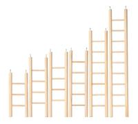HINTRMENT Escalera para pájaros 6 Piezas en Madera Color Caqui, Juguete para Entrenamiento de periquitos y pequeños Animales, Escalera Colgante Que CREA Espacio de Juego y estimula el