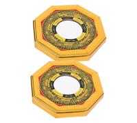 HINTRMENT Espejo Bagua Convexo de Feng Shui para Hogar y Negocios, Aleación y Acrílico, Diseño Colgante, Protección contra Energías Negativas y Mejora Suerte, Pack de 2