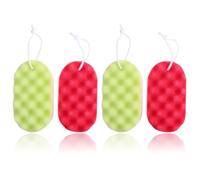 HINTRMENT Esponja Ducha Portátil para Adultos Algodón Marino, 4piezas, Delicada y Resistente para Exfoliantes Corporales y Baño Cómodo