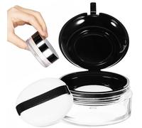 HINTRMENT Estuche Compacto Redondo para Polvo Suelto 15 G Borla Pequeña y Espejo, Contenedor Vacío Portátil para Maquillaje y Fijador, Adecuado para Viajar y Uso Diario
