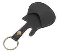 HINTRMENT Estuche para Púas de Guitarra con Llavero, Funda de PU Que Protege y Organiza Púas, Diseño Compacto y Resistente para Almacenamiento Seguro
