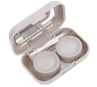 HINTRMENT Estuche Portátil para Lentes de Contacto con Espejo y Caja Decorativa, Almacenamiento Seguro y Ligero para Uso en Viaje o Exteriores, Material Abs y Vidrio