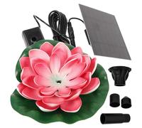 HINTRMENT Fuente Solar Flotante Material Silicio Monocristalino y Pet Laminado Forma de Loto para Jardín y Estanque, Automática, Fácil de Limpiar