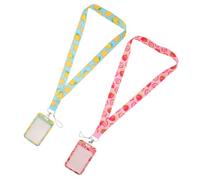 HINTRMENT Funda Protectora para Tarjetas de Identificación Diseño de Fruta con Cordón 2 Piezas, Material Poliéster y Plástico, Adecuado para y Profesionales