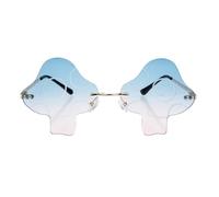 HINTRMENT Gafas de Sol Forma de Hongo sin Montura, Diseño Creativo y Metal, para Fiesta Verano y Fotos, 1 Par, Estilo Moda