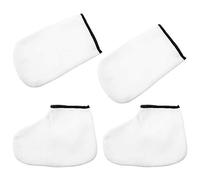HINTRMENT Guantes de Cera de Parafina Blancos 2 Pares para Cuidado Exfoliante E Hidratante de Manos y Pies, Mitones y Calcetines para Spa Profesional y Uso en Hogar, Protección Térmica Piel