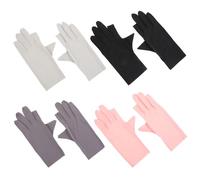 HINTRMENT Guantes de Protección UV para Uñas de Gel Mujer, Guantes de Manicura Anti-uv Semidedos de Hielo, 4 Pares Colores Variados Rosa Negro Gris Claro, Cuidados Manos y Uñas