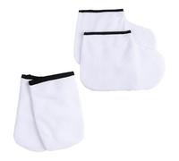 HINTRMENT Guantes y Botines de Parafina para Spa, Correa Ajustable, Hechos de Poliéster y Franela, Color Claro, para Cuidado Hidratante de Manos y Pies en Casa, Térmico para Aliviar