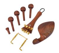 HINTRMENT Juego de 15 Piezas para Violín Rojo Palo de Rosa, Cordal, Barbada, Pasador y Clavijas de Ajuste Café, Accesorios para Fabricación y Reparación DIY de Violín, Piezas de Herrajes