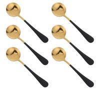 HINTRMENT Juego de 6 Cucharas de Cena de Acero Inoxidable Pulido Espejo, Resistentes al Desgaste y Flexión, para Cenas Familiares y Cocina en Casa