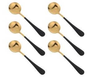 HINTRMENT Juego de 6 Cucharas de Cena de Acero Inoxidable Pulido Espejo, Resistentes al Desgaste y Flexión, para Cenas Familiares y Cocina en Casa