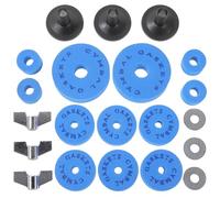 HINTRMENT Juego de Almohadillas para Batería de 21 Piezas Espuma Eva Antideslizante, Accesorios para Platillos y Tubos de Embrague en Azul, Pads de Algodón para Protección y Soporte