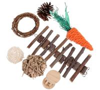 HINTRMENT Juguetes para Roer para Pequeños Animales Bola de Hierba y Palitos de Madera, Mejora la Digestión y Estimula el Gusto, Adecuado para Ardillas y Ratones Estilo Varios Estilos