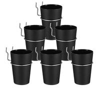 HINTRMENT Kit de 6 Juegos de Ganchos y Vasos para Tablero Perforado de 1 Pulgada, Organizador Negro de Abs y Hierro para Banco de Trabajo y Oficina