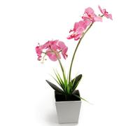 HINTRMENT Lámpara LED de Orquídea Artificial Rosa 9 Luces Led, Maceta Adornada para Hogar y Dormitorio, Luz Nocturna Romántica para Bodas, Fiestas y Navidad, Flores Realistas para Ambiente