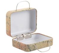 HINTRMENT Maletín Metálico Vintage para Pestañas Postizas Asa, Capacidad Suficiente para Almacenamiento y Viaje, Estuche Retro para Maquillaje y Artículos Diversos