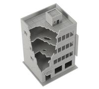 HINTRMENT Modelo de Ensamblaje 1:144 Edificio Bombardeado en Ruinas de Plástico Decoración Realista y Fácil Montaje para Colección y Mesa de Arena DIY