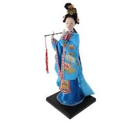 HINTRMENT Muñeca Figura Elegante de 30 Cm de Seda China Coleccionable Traje Tradicional Azul para Adorno del Hogar y Exhibición en Estantes