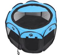 HINTRMENT Parque Portátil para Mascotas con Puerta Retráctil de Malla Transpirable, Estructura Octogonal de Tela Oxford Adecuado para Gatos y Pequeños Animales en Viajes y Ejercicio