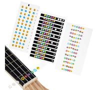 HINTRMENT Pegatinas de Nota para Diapasón de Guitarra y Ukelele, Papel Códigos de Colores, Fáciles de Aplicar, Ideales para Principiantes en Práctica y Escuelas