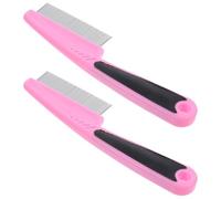 HINTRMENT Peines de Acero Inoxidable 2 Piezas Portátiles Finos Anticaspa para Cabello y Mascotas Ideales para Rutina de Cuidado Profesional