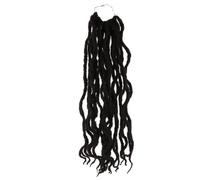 HINTRMENT Peluca Trenzada de Ganchillo para Mujer Fibra Sintética Negra, Uso Prolongado y Lavable, Adecuado Vida Diaria y Fiestas