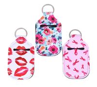 HINTRMENT Porta Llaveros de Mano de Neopreno 30 Ml, Funda para Botella de Gel Antibacterial 3 Piezas (xs08 Xs09 Xs18), Portátil y Ligero para Viaje y Cuidado Personal