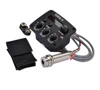 HINTRMENT Preamplificador Control de Volumen de Guitarra Acústica con Ecualizador de 3 Bandas y Sistema de Afinador Digital Lcd y Pastilla Piezoeléctrica en Plástico Negro