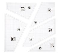 HINTRMENT Regla Acrílica para Acolchado 5 Unidades, Plantilla de Patchwork Transparente, Herramienta de Costura Marcadores Precisos, para Manualidades y Bordado, Adecuado para Quilting