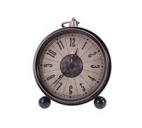 HINTRMENT Reloj de Mesa Vintage Estilo Europeo Retro de Metal, Silencioso y Preciso, Adecuado para Decoración de Dormitorio o Sala de Estar
