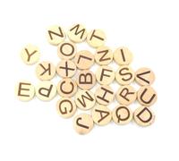 HINTRMENT Rodajas de Letras de Madera Natural 13mm de Diámetro, 7mm de Grosor, 26 Piezas Mayúsculas, Paquete de 3 Unidades para Manualidades, Educación y Decoración Creativa