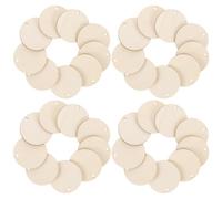 HINTRMENT Rodajas Redondas de Madera Etiquetas Colgantes de 4cm 50 Piezas con Agujero, Lisas Rebabas, para Manualidades y Decoración del Hogar