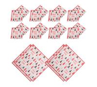 HINTRMENT Servilletas de Papel Rojo para Navidad con Diseño de Árbol Navideño, 2 Capas Gruesas y Absorbentes, 100 Unidades Cuadradas para Barras de Bebidas y Mesas de Comedor