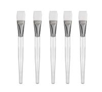 HINTRMENT Set de 5 Pinceles Faciales Mango de Cristal y Cerdas de Nylon Aplicación Cómoda y Cobertura Excepcional para Mascarilla para Uso Profesional y Bricolaje