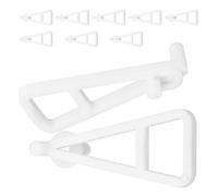 HINTRMENT Soportes para Estantes Flotantes Blancos Grandes, Soportes Ocultos de Plástico para Montaje en Armarios, 10 Piezas, Accesorios para Organización de Gabinetes y Baldas Ajustables