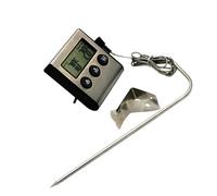 HINTRMENT Termómetro Digital para Alimentos con Clip Plateado, para Horno y Barbacoa, Sonda de Alta Precisión, Herramienta de Cocina Profesional para Carne y Asados, Lectura Rápida y Fácil