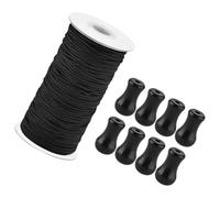 HINTRMENT Tiradores de cordón para persianas enrollables con Cuerda de tracción de 10 Metros, Accesorios para reparación de Cortinas, Color Negro, adaptabilidad para Ventiladores y Muebles,