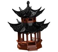 Hintyne Accesorios para minijardín Zen japonés Pagoda en Miniatura de plástico de 1,8x1,8x2,1 Pulgadas Estatua de minipagoda de jardín japonés para decoración de bonsái de jardín Zen