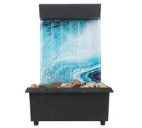 Hintyne Fuente de Agua de Escritorio minifuente de Agua con Flujo circulante y decoración de guijarros para Relajarse Funciona con USB y Pilas 11, 4 x 10, 9 x 17 cm.