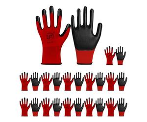 Hintyne Guantes de jardín con garras Guantes de jardinería recubiertos de nitrilo de nailon Pantalla táctil Jardín de Trabajo de seguridad transpirable Trabajo de jardinería con agarre 12 pares