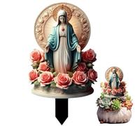 Hintyne Virgen de Guadalupe Estatuas de la Virgen De Guadalupe, Estatua, Estatua de la Santísima María, acrílica de la María para la decoración del jardín del hogar