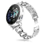 HinZann 20mm Correa para Amazfit Cheetah 2 Pro/Active 3 Premium/Active 2 Square/Active 2/ Active, Acero Inoxidable, Metálica Pulsera de Reloj, Mujer Metal Correa para Amazfit GTR Mini - Plata