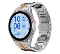 HinZann 20mm Correa para Samsung Galaxy Watch 7/6/5/4 40mm 44mm/Galaxy Watch FE 40mm, Metal Acero Inoxidable Pulsera Repuesto, Band de Reloj para Galaxy Watch 6 Classic/Watch 5 Pro (Titanio Naranja)