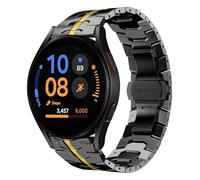 HinZann 20mm Correa para Samsung Galaxy Watch 7 6 5 4 FE 40mm 44mm, Acero Inoxidable, Metálica Pulsera, Pulsera de Reloj, Metal Correa Samsung Galaxy Watch 6 Classic / 5 Pro 45mm - Negro Oro