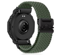 HinZann 22mm Nylon Correa para Amazfit Active Max/T-Rex 3 Pro 48mm/Balance 2/Balance/Bip 6/5/5 Unity, Elásticas Trenzada, Pulseras de Reloj para Amazfit Cheetah/Cheetah Pro/GTR 4/3 Pro - Verde