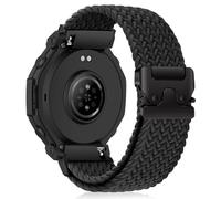 HinZann 22mm Nylon Correa para Amazfit T-Rex 3 Pro 48mm/Bip 6/5/5 Unity/Balance 2/Balance, Elásticas Trenzada, Deportivo Pulseras de Reloj para Amazfit Cheetah/Cheetah Pro/GTR 4/3 Pro - Negro