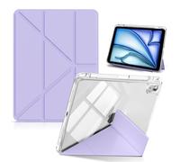 HinZann Funda para 11 Pulgadas iPad Air M3/M2 2025/2024 / iPad Air 5/4 Generación 2022/2020 10,9 Pulgadas con Soporte, Cuero de PU + Funda Protección Transparente, Auto-Reposo/Activación - Morado