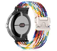 HinZann Nylon Correa para Google Pixel Watch 4/3 41mm, Elásticas Trenzada Pulseras de Repuesto, Ajustable Deportivo Pulseras de Reloj para Google Pixel Watch 2/1 - Arco Iris